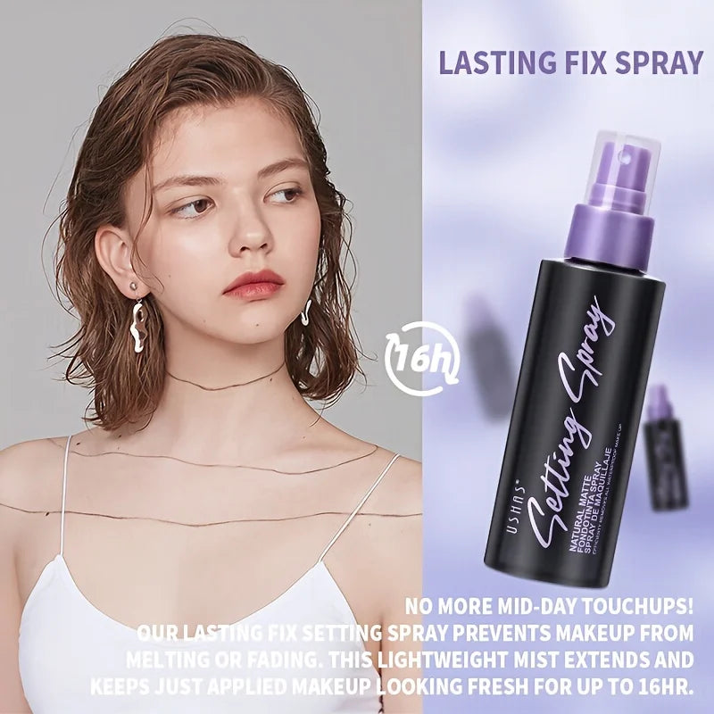 USHAS – Spray de maquillage imperméable, longue durée, contrôle de l'huile, hydratant, mat, Non collant, fixateur de fond de teint