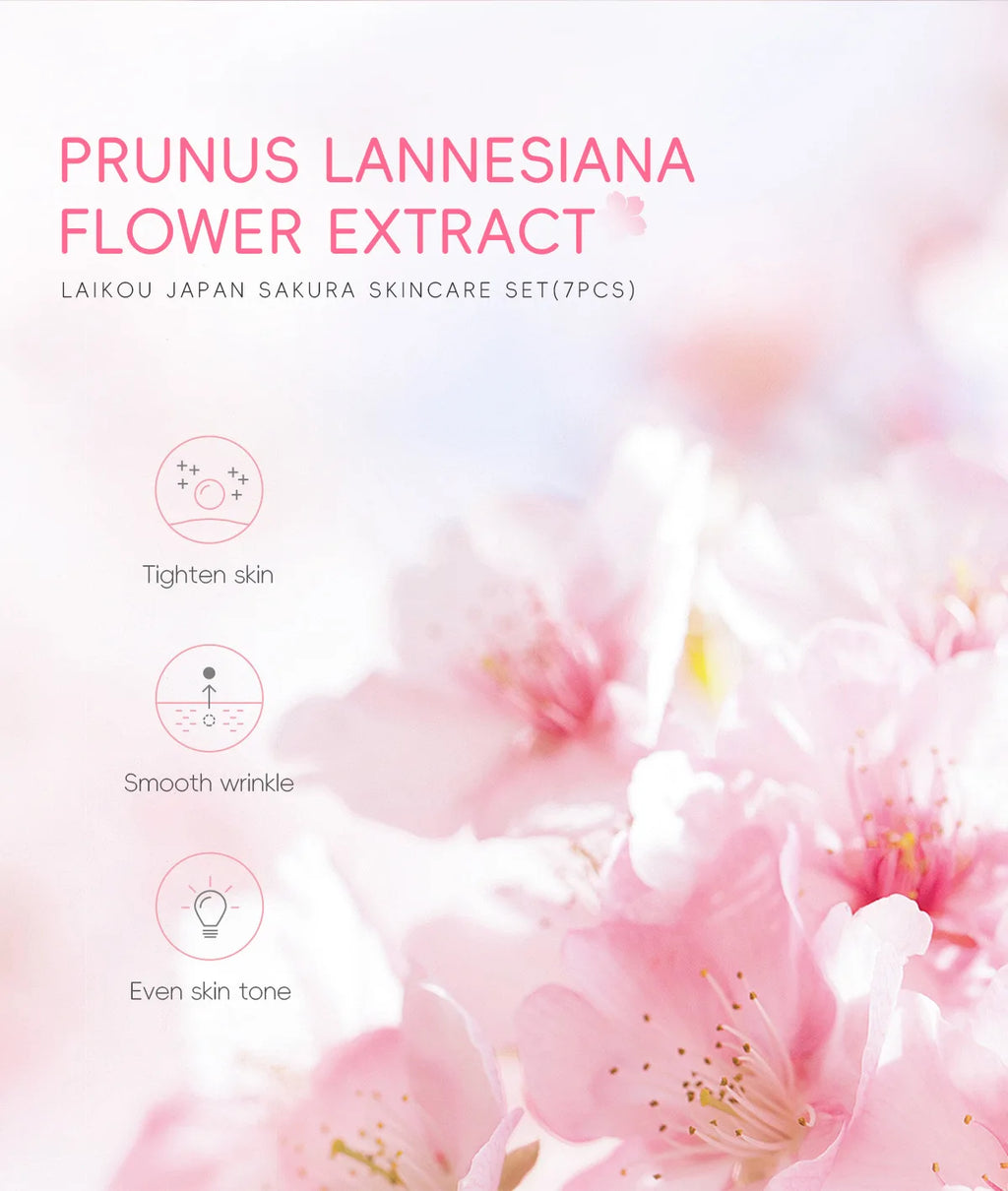 LAIKOU nettoyage Laikou hydratation hydratante japon fleur de cerisier soin de la peau 7 pièces masque de boue édition ensemble de soins du visage
