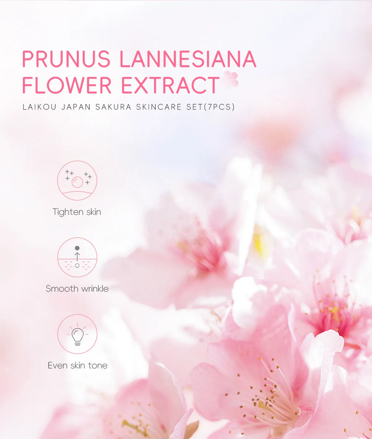 LAIKOU nettoyage Laikou hydratation hydratante japon fleur de cerisier soin de la peau 7 pièces masque de boue édition ensemble de soins du visage