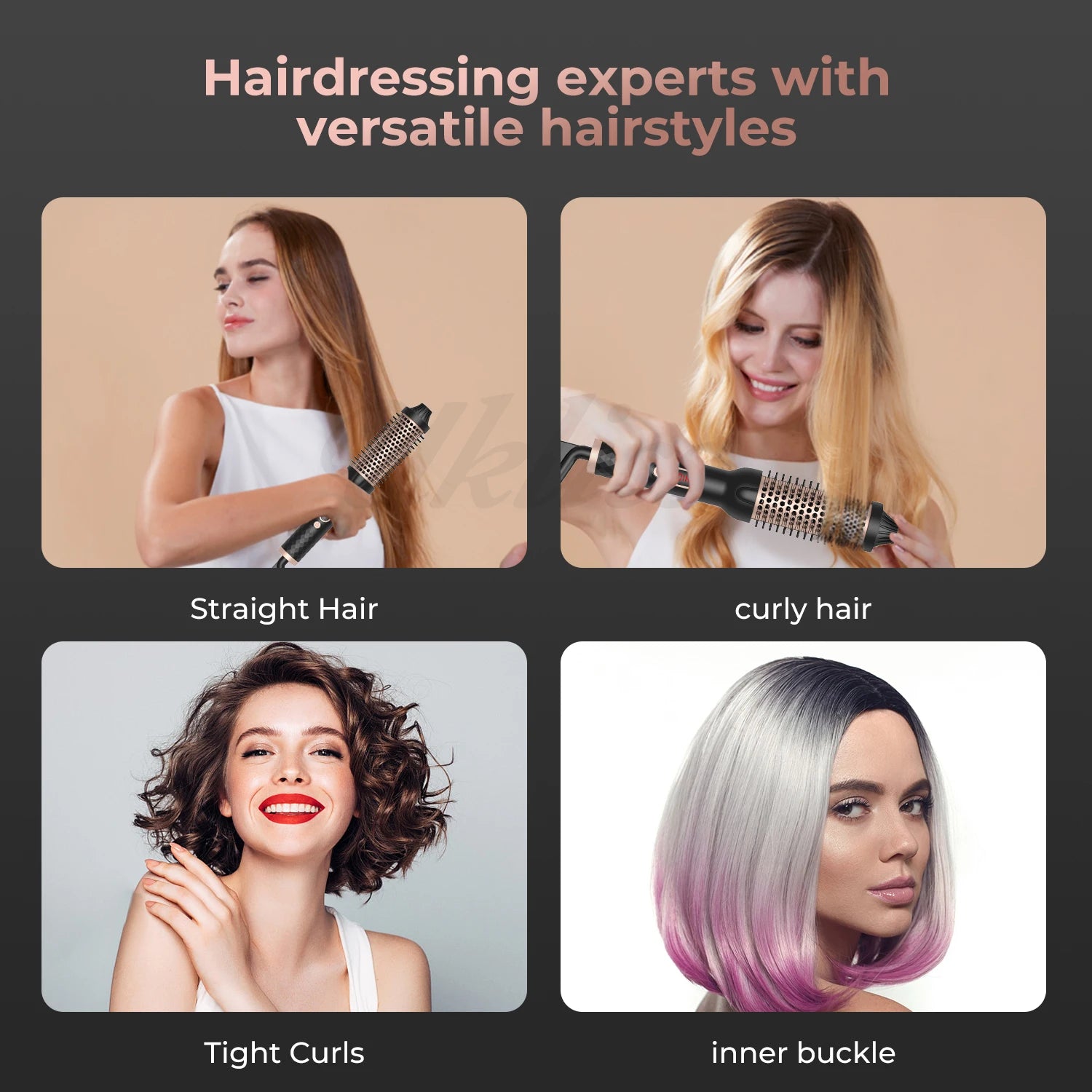 Brosse thermique chauffante pour bigoudi, fer à friser, brosse ronde métropolitaine, brosse volumisante, peigne à lisser en céramique, 1.5 pouces