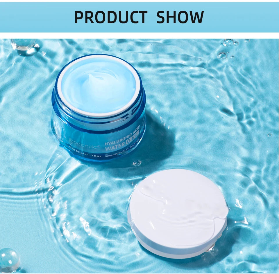 Gel d'eau hydratant à l'acide hyaluronique/crème hydratante pour le visage, hydratant quotidien pour peau sèche, améliore la sécheresse, 50g