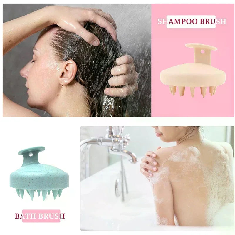 Brosse de lavage des cheveux TPE + paille de blé, brosse de lavage des cheveux, brosse de tête du cuir chevelu, peigne anti-démangeaison, brosse de Massage, outil de coiffure