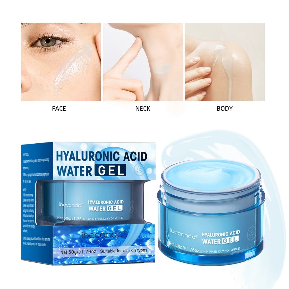 Gel d'eau hydratant à l'acide hyaluronique/crème hydratante pour le visage, hydratant quotidien pour peau sèche, améliore la sécheresse, 50g