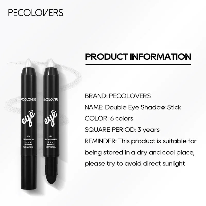 Bâton de crayon de fard à barrage imperméable, stylo d'eye-liner de fard à barrage scintillant nacré, outil de maquillage des yeux longue durée, 6 couleurs