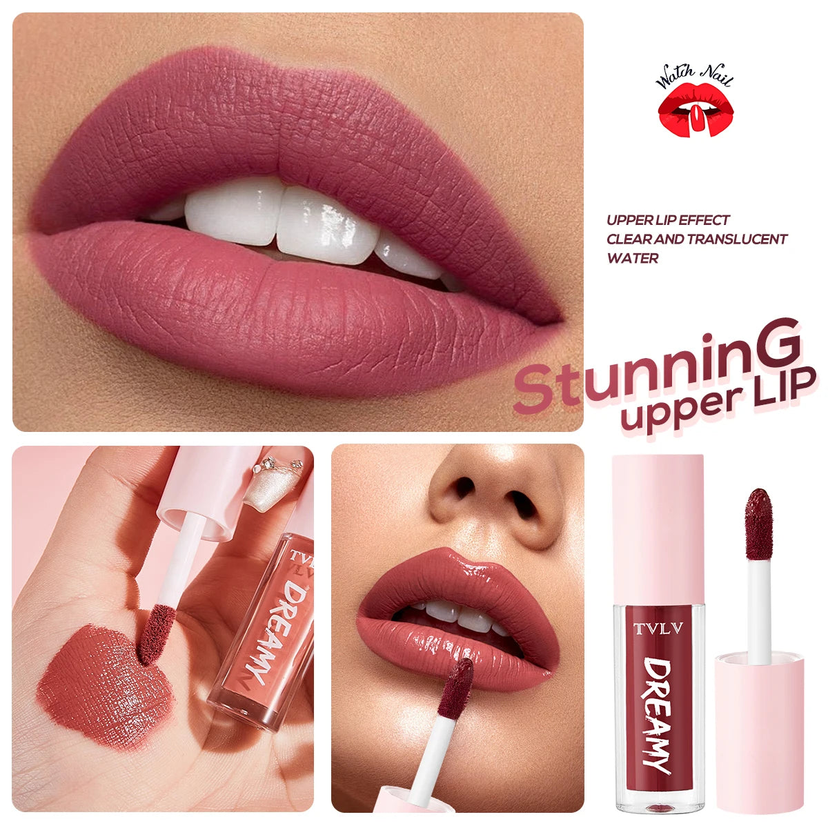 Ensemble de maquillage pour vernis à lèvres rouge, 10 couleurs, exquis, pratique, confortable, Portable, facile à appliquer