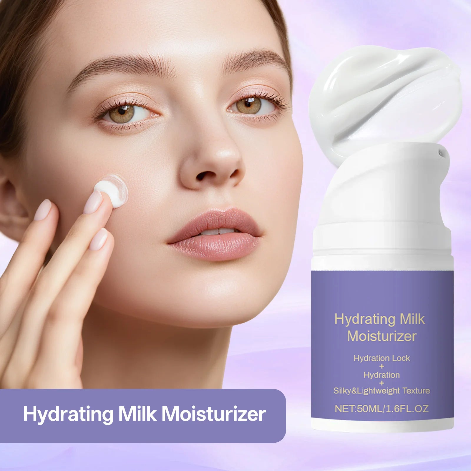 Lait hydratant hydratant 50 ml pour tous les types de peau Baume quotidien léger non gras avec beurre de karité et glycérine