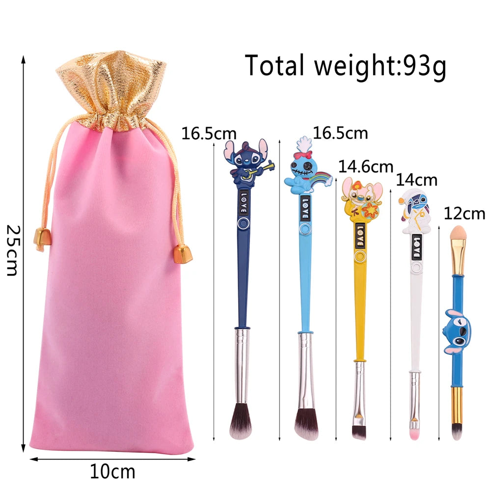 Bandai Lilo & Stitch pinceaux de maquillage ensemble fond de teint ombre à paupières poudre brosse pour femmes dessin animé point cosmétique beauté outils Kits