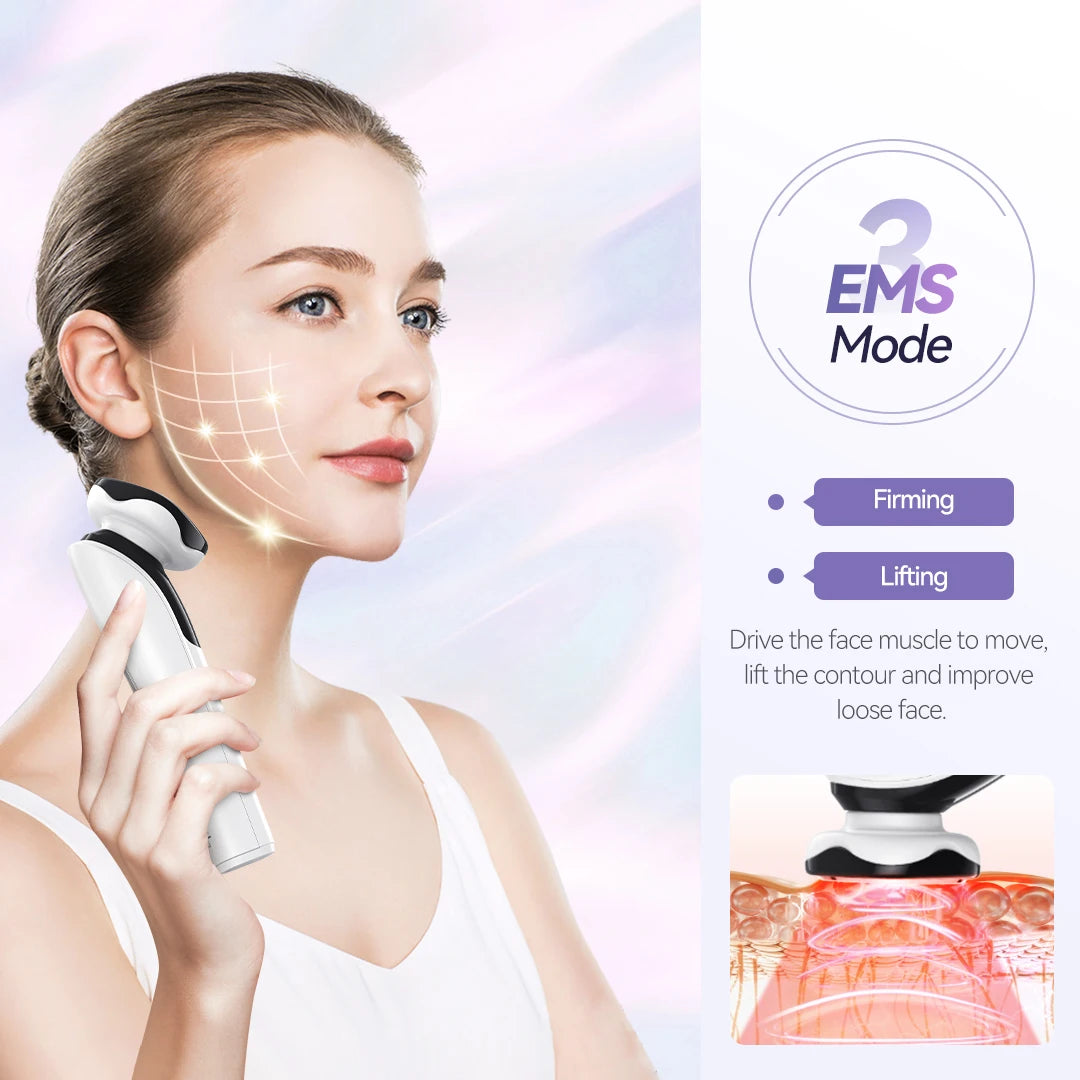 ANLAN EMS masseur Facial Lifting du visage LED Photon nettoyage en profondeur yeux peau rides suppression chaleur Vibration soins de la peau dispositif de beauté