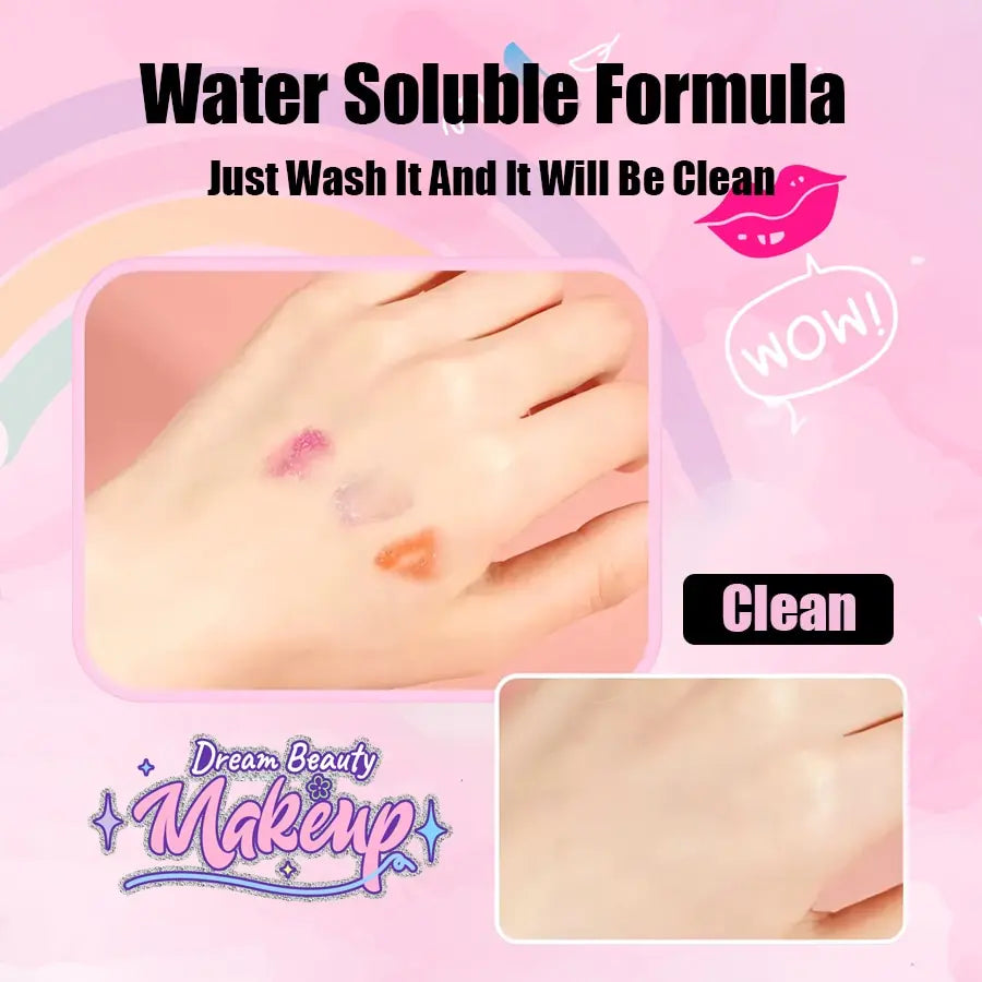 Jouets de beauté pour enfants, Kit de maquillage, petit sac lavable, ensemble de cosmétiques, jouets avec miroir, Non toxique et sûr, cadeaux d'anniversaire pour filles