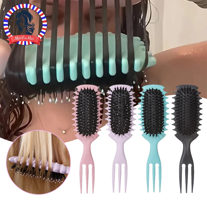 Brosse coiffante pour cheveux bouclés Candy Bursh: boucles définies sur cheveux mouillés, poils en Nylon, peigne démêlant et volumateur pour tous les types de cheveux, 1 pièce