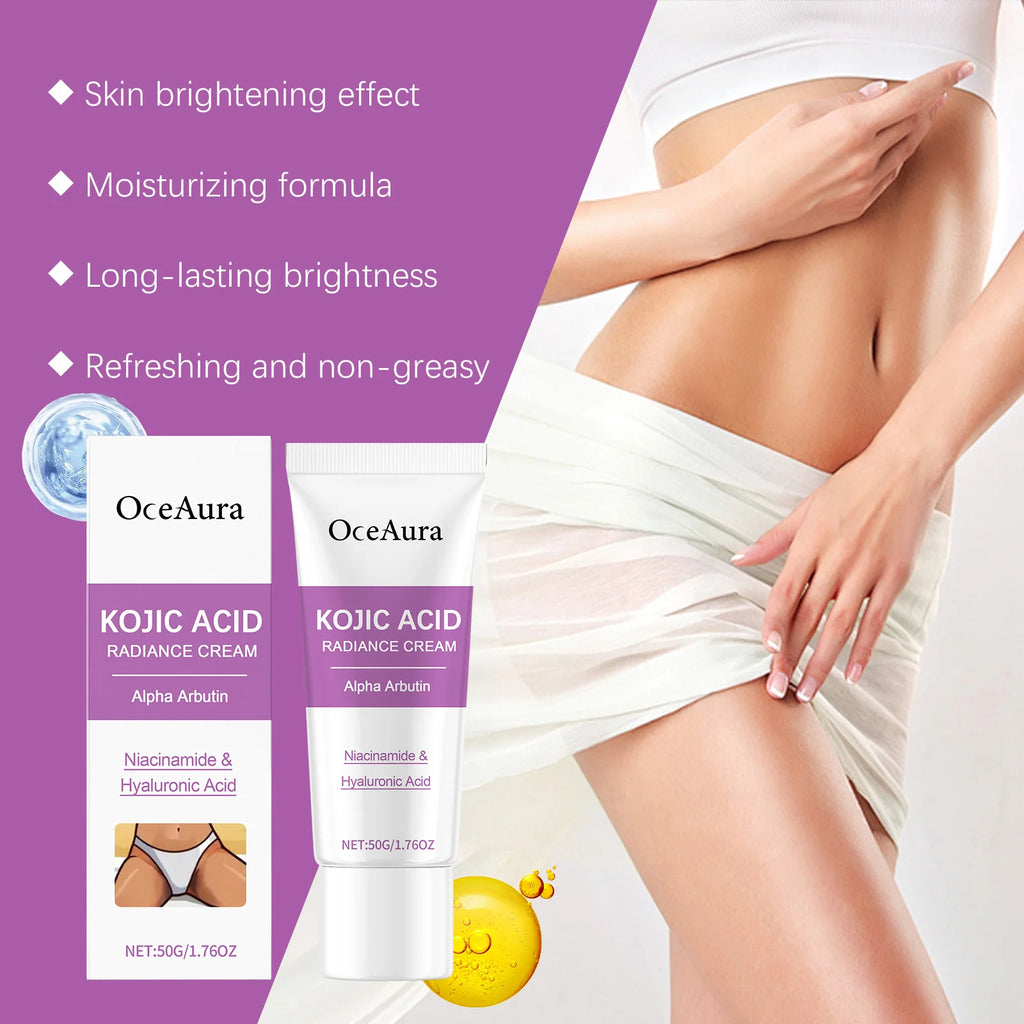 Crème blanchissante pour le corps 50g, blanchiment des parties intimes féminines, soin rafraîchissant, soin quotidien, crème blanchissante pour les aisselles