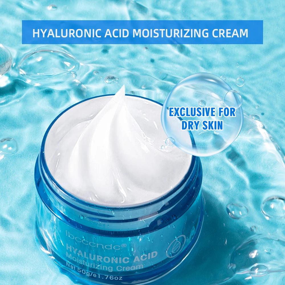 Gel d'eau hydratant à l'acide hyaluronique/crème hydratante pour le visage, hydratant quotidien pour peau sèche, améliore la sécheresse, 50g