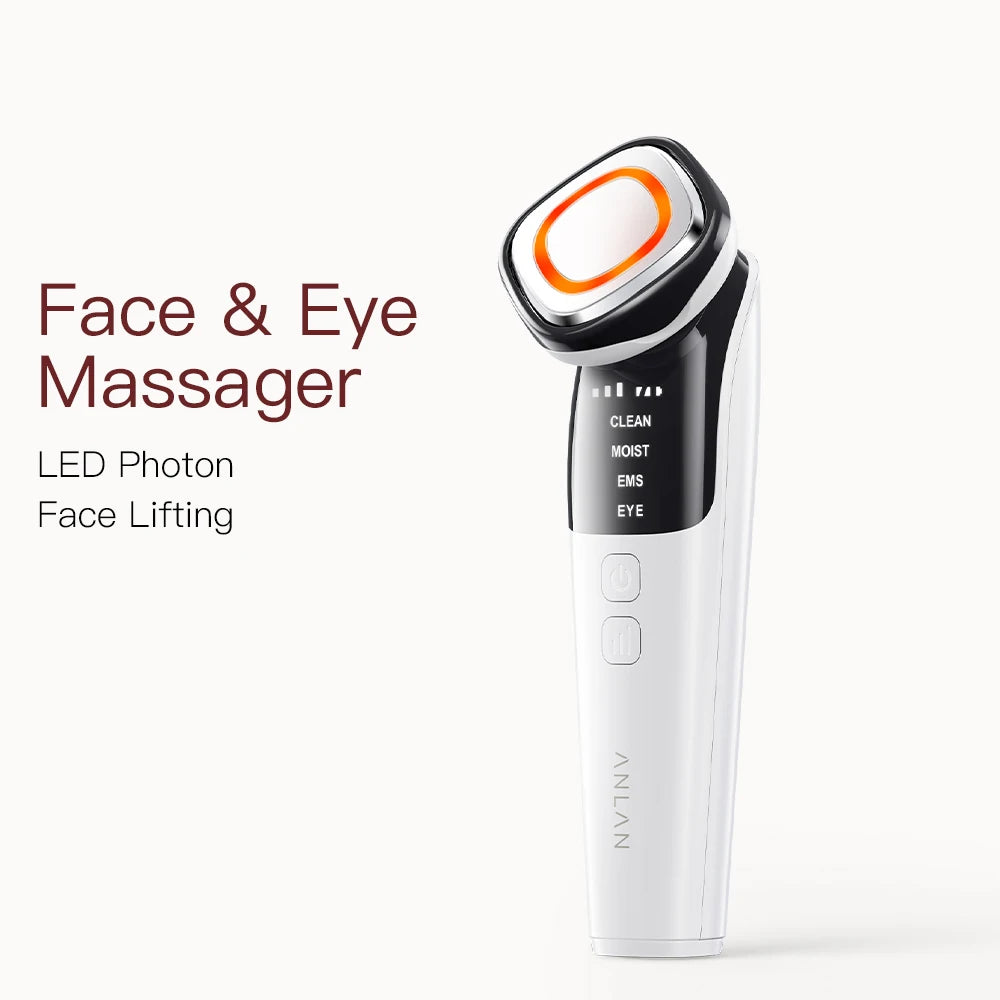 ANLAN EMS masseur Facial Lifting du visage LED Photon nettoyage en profondeur yeux peau rides suppression chaleur Vibration soins de la peau dispositif de beauté