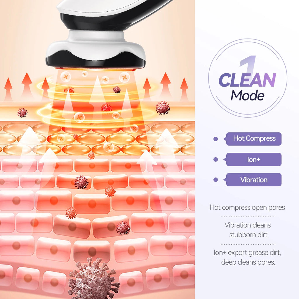 ANLAN EMS masseur Facial Lifting du visage LED Photon nettoyage en profondeur yeux peau rides suppression chaleur Vibration soins de la peau dispositif de beauté