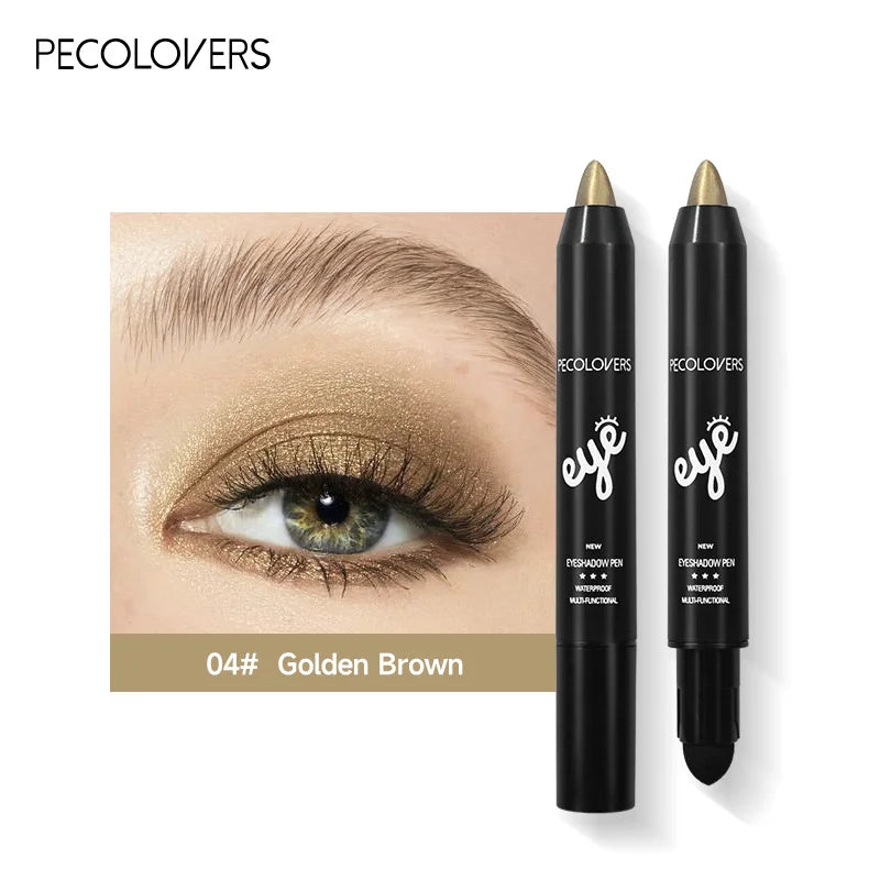 Bâton de crayon de fard à barrage imperméable, stylo d'eye-liner de fard à barrage scintillant nacré, outil de maquillage des yeux longue durée, 6 couleurs