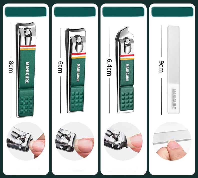 Ensemble de coupe-ongles en acier inoxydable, avec sac pliant, Kits de coupe de manucure, ciseaux, outil de maquillage et de beauté, 12 à 16 pièces/ensemble