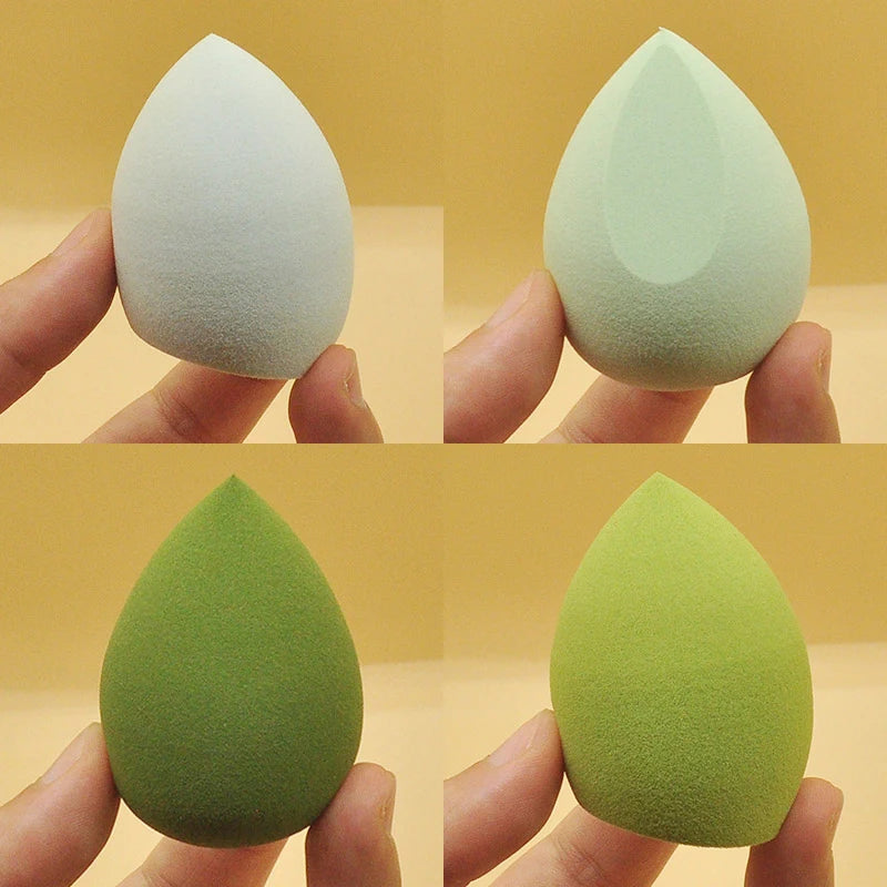 Éponge de maquillage en forme d'œuf pour femme, coussin de fond de teint, mélangeur de poudre, bouffée cosmétique, outil de beauté, accessoires de maquillage, 4 pièces