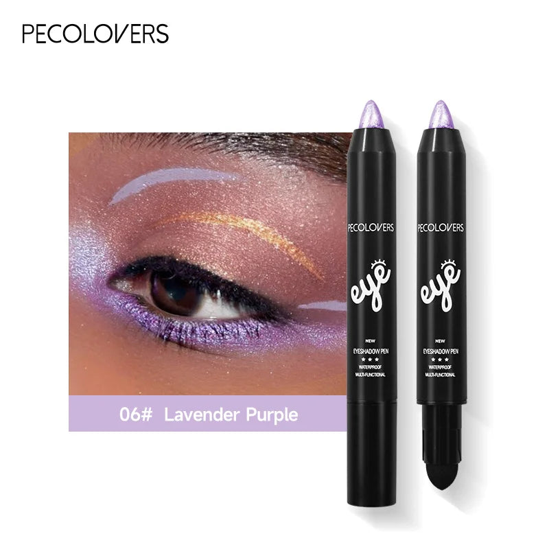 Bâton de crayon de fard à barrage imperméable, stylo d'eye-liner de fard à barrage scintillant nacré, outil de maquillage des yeux longue durée, 6 couleurs