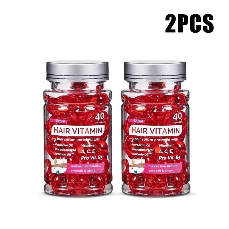 Huile de vitamine Agam marocaine, Essence de soin pour cheveux, réparation de la nutrition endommagée, produits de traitement pour l'amélioration des fentes des cheveux, 40 Capsules