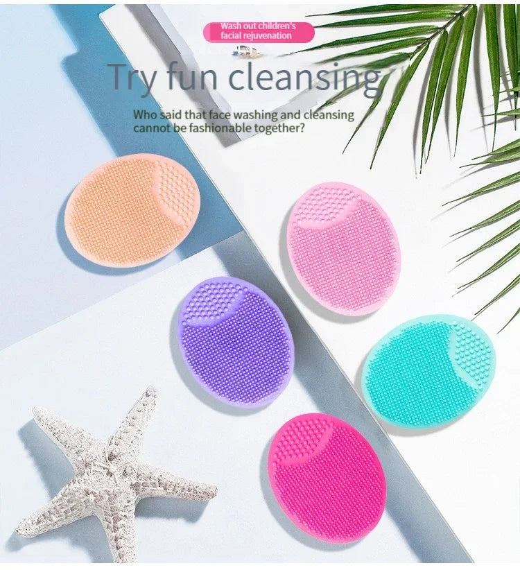 Brosse de lavage du visage en Silicone, nettoyage des Pores, shampoing pour bébé, brosse de bain pour bébé, cheveux doux, peigne rond, usage domestique