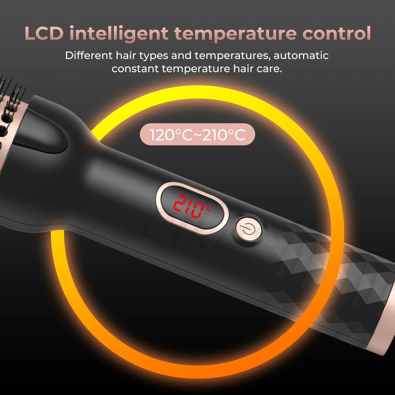 Brosse thermique chauffante pour bigoudi, fer à friser, brosse ronde métropolitaine, brosse volumisante, peigne à lisser en céramique, 1.5 pouces