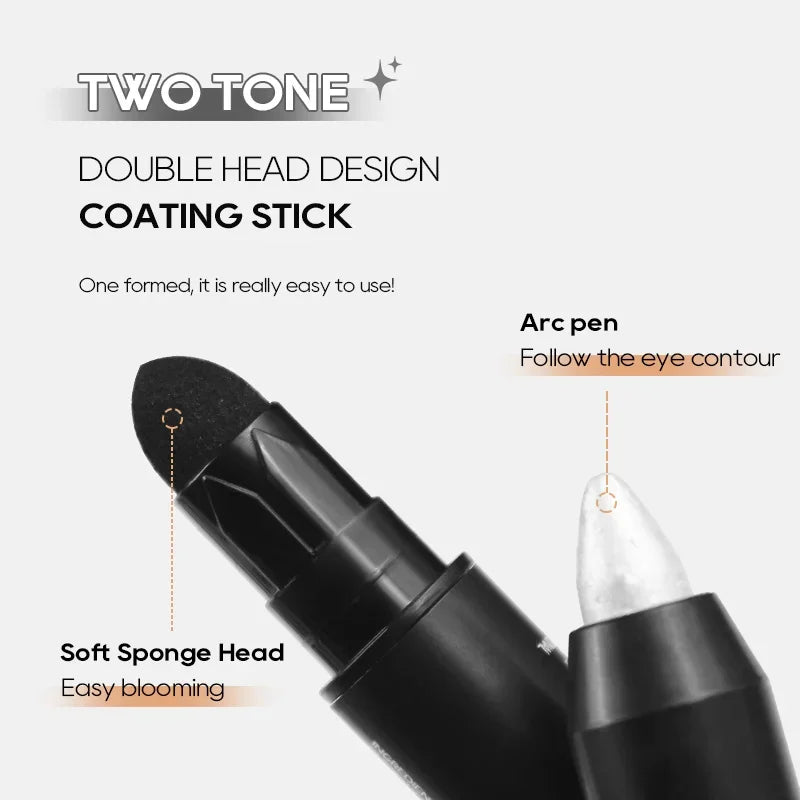Bâton de crayon de fard à barrage imperméable, stylo d'eye-liner de fard à barrage scintillant nacré, outil de maquillage des yeux longue durée, 6 couleurs