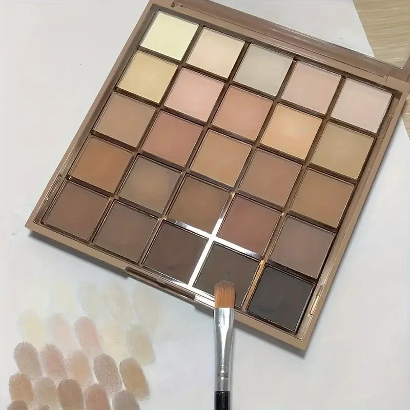 Palette de fards à paupières 25 couleurs, mat et scintillant, brun cochon nu, café chocolat, maquillage de scène quotidien pour fête d'étudiant