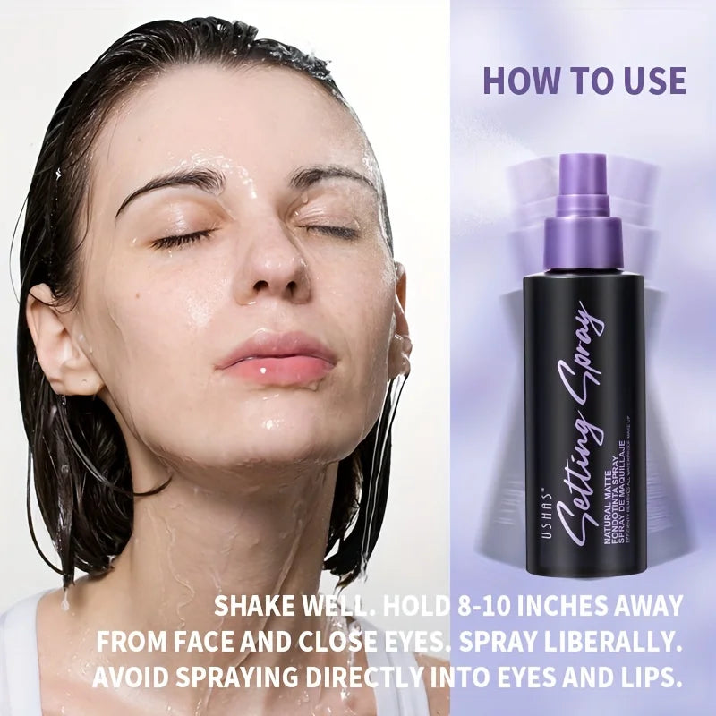 USHAS – Spray de maquillage imperméable, longue durée, contrôle de l'huile, hydratant, mat, Non collant, fixateur de fond de teint