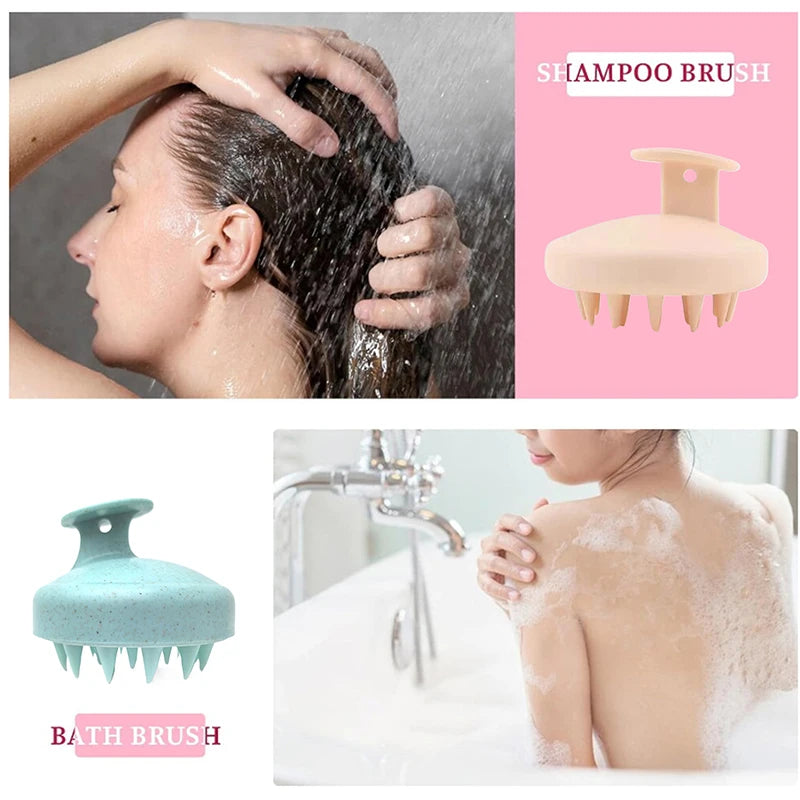 Brosse de lavage des cheveux TPE + paille de blé, brosse de lavage des cheveux, brosse de tête du cuir chevelu, peigne anti-démangeaison, brosse de Massage, outil de coiffure