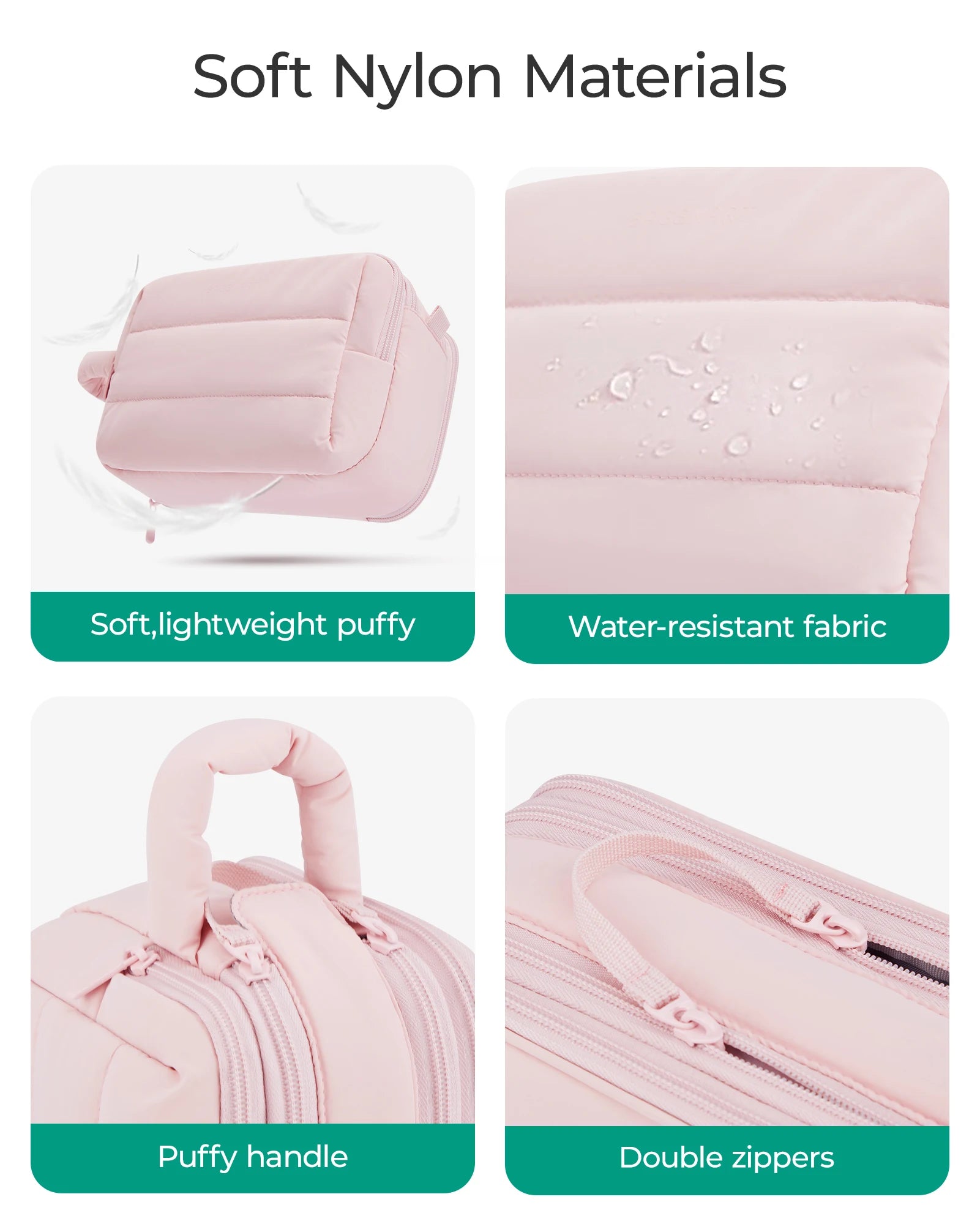 BAGSMART trousse de toilette de voyage sac cosmétique étanche pour femme sac de rangement de produits de soins de la peau de grande capacité sac de bain sec et humide