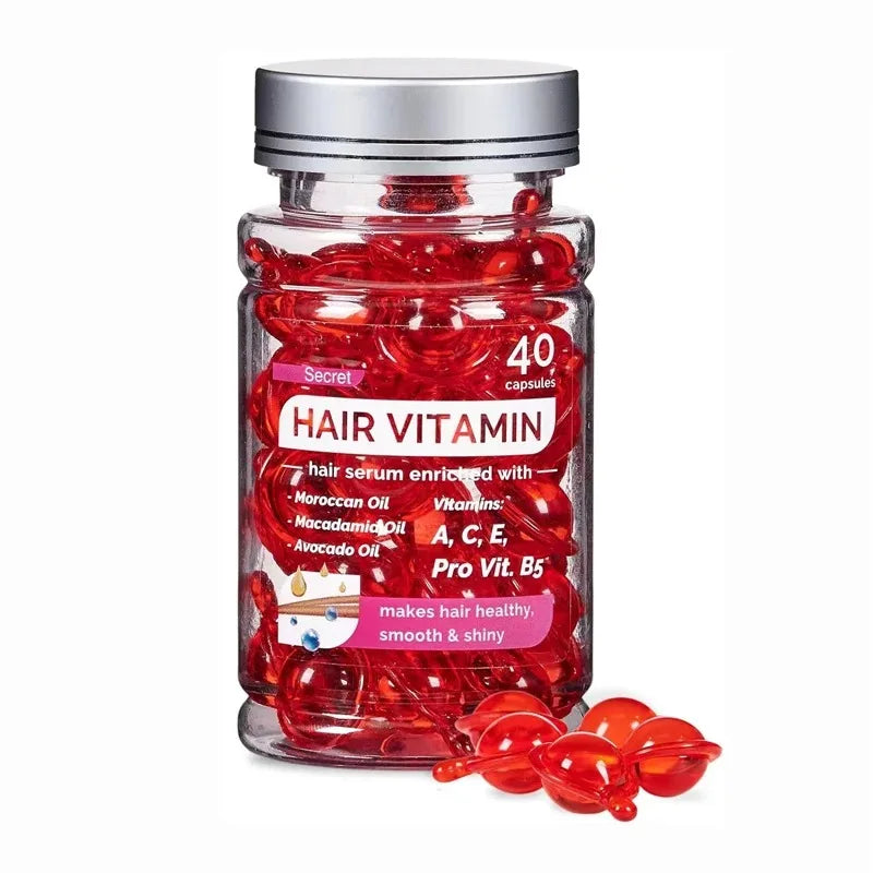 Huile de vitamine Agam marocaine, Essence de soin pour cheveux, réparation de la nutrition endommagée, produits de traitement pour l'amélioration des fentes des cheveux, 40 Capsules