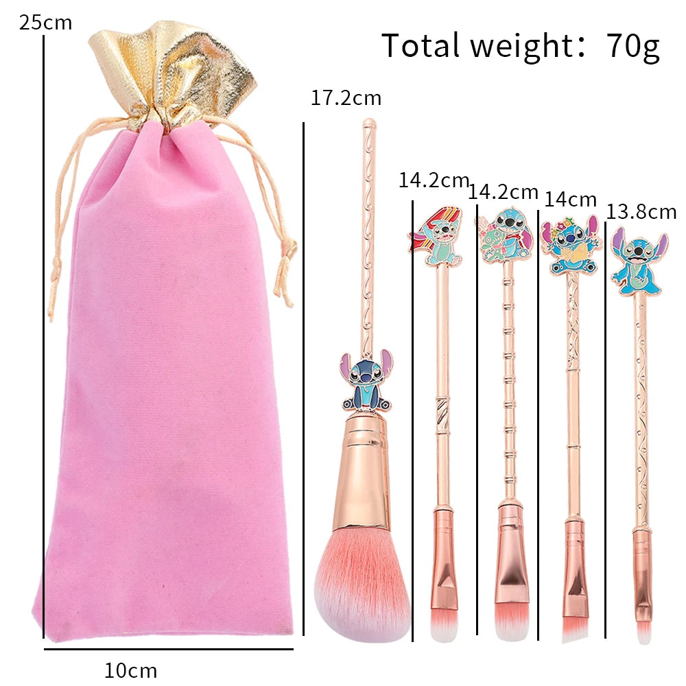 Bandai Lilo & Stitch pinceaux de maquillage ensemble fond de teint ombre à paupières poudre brosse pour femmes dessin animé point cosmétique beauté outils Kits