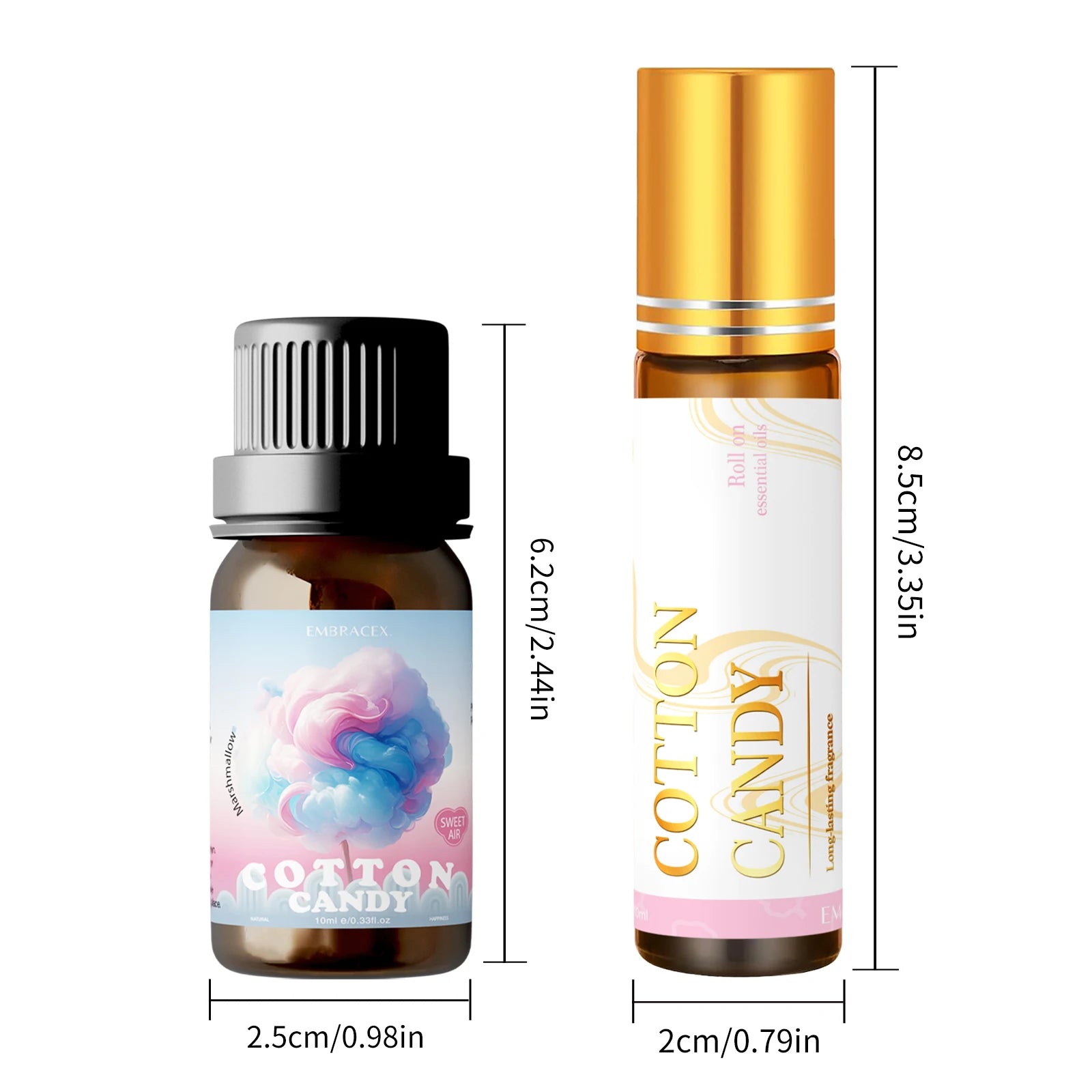 2PC/1PC 10ml barbe à papa huile essentielle guimauve rouleau parfum huiles essentielles cadeaux beauté santé soins de la peau huiles de massage corporel