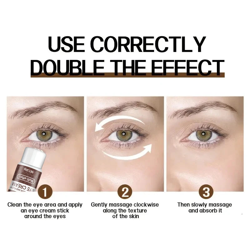 Crème pour les yeux raffermissante hydratante puissante à la caféine naturelle 20g pour les cernes gonflées et zone post-lifting après l'utilisation, réduit les rides et le vieillissement, relaxation beige clair