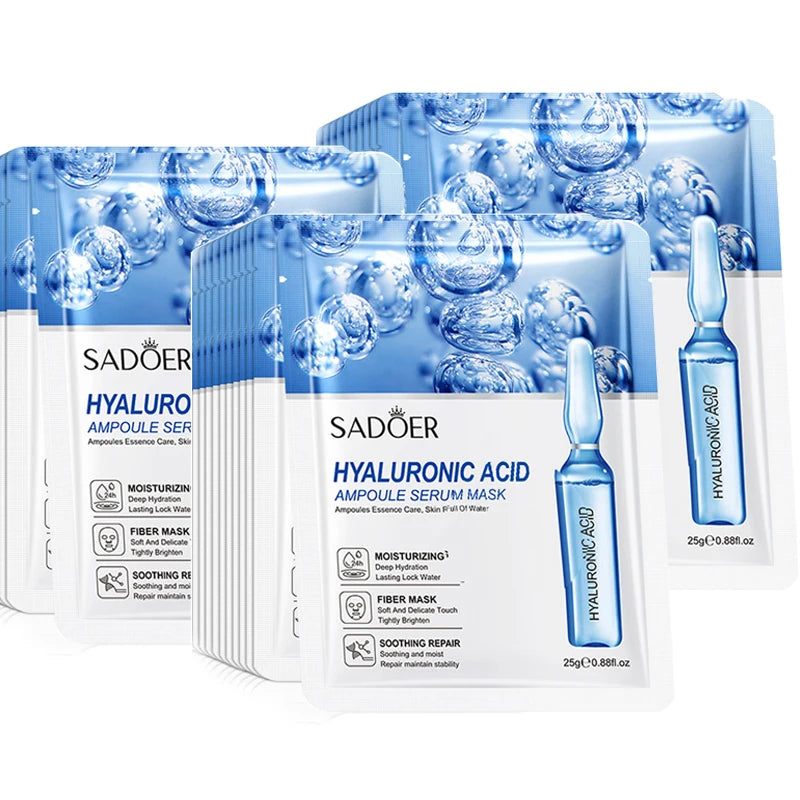 10 pièces SADOER 24K or vitamine C acide hyaluronique masque Facial hydratant raffermissant hydratant masques faciaux produits de soins de la peau