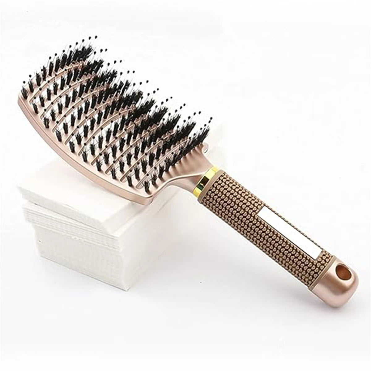 Brosse à cheveux peigne de Massage du cuir chevelu brosse à cheveux poils de sanglier en Nylon femmes humide bouclés démêlant brosse à cheveux Salon de coiffure outil de coiffure