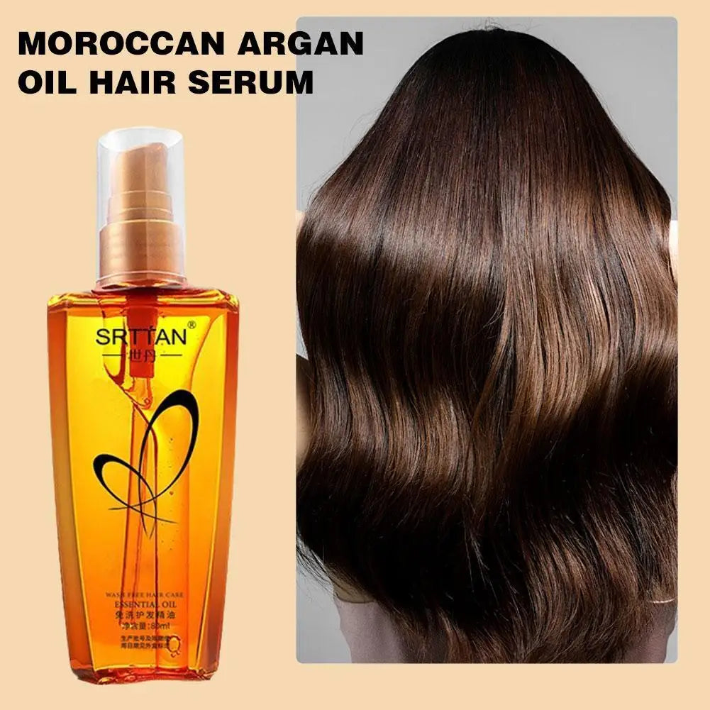 Sérum capillaire à l'huile d'argan marocaine, brume d'huile légère pour pointes fourchues, cheveux crépus et mèches, réparation d'huile capillaire, brillant