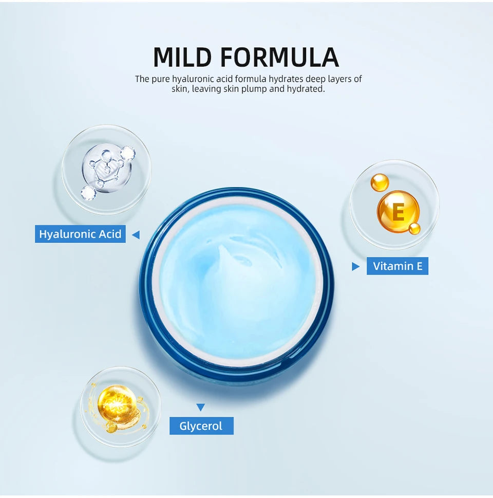 Gel d'eau hydratant à l'acide hyaluronique/crème hydratante pour le visage, hydratant quotidien pour peau sèche, améliore la sécheresse, 50g