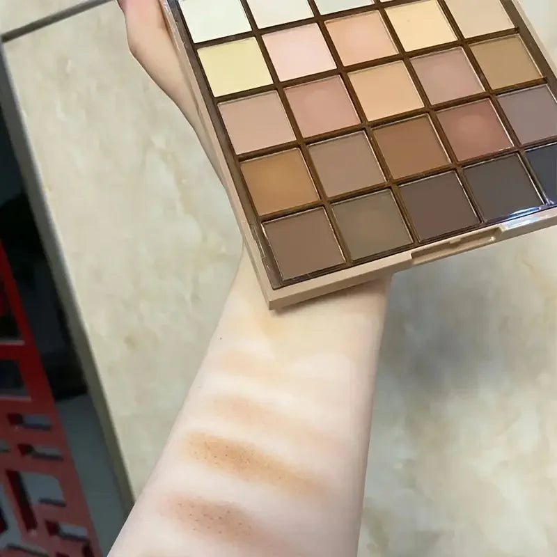 Palette de fards à paupières 25 couleurs, mat et scintillant, brun cochon nu, café chocolat, maquillage de scène quotidien pour fête d'étudiant