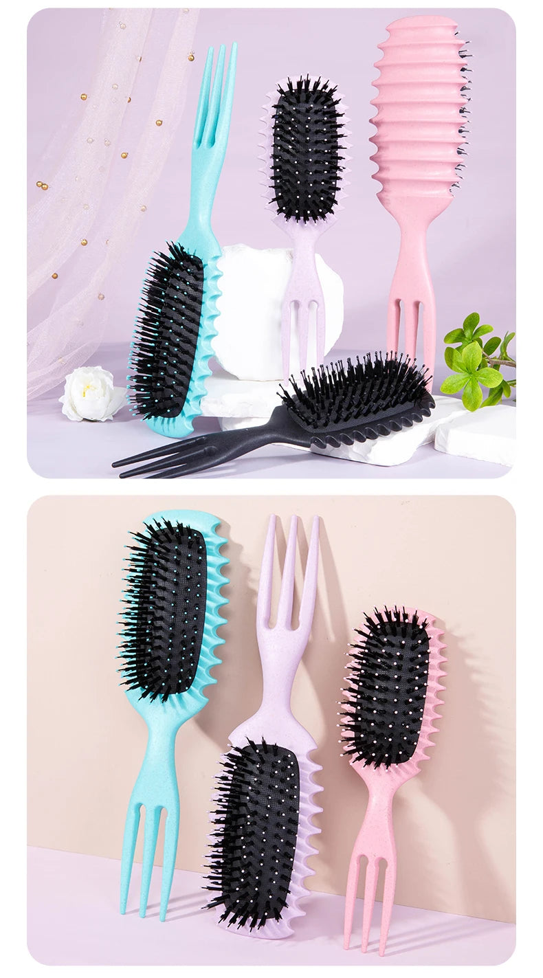 Brosse coiffante pour cheveux bouclés Candy Bursh: boucles définies sur cheveux mouillés, poils en Nylon, peigne démêlant et volumateur pour tous les types de cheveux, 1 pièce