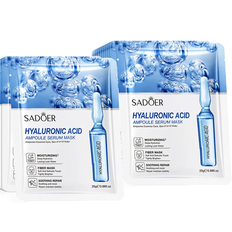 10 pièces SADOER 24K or vitamine C acide hyaluronique masque Facial hydratant raffermissant hydratant masques faciaux produits de soins de la peau