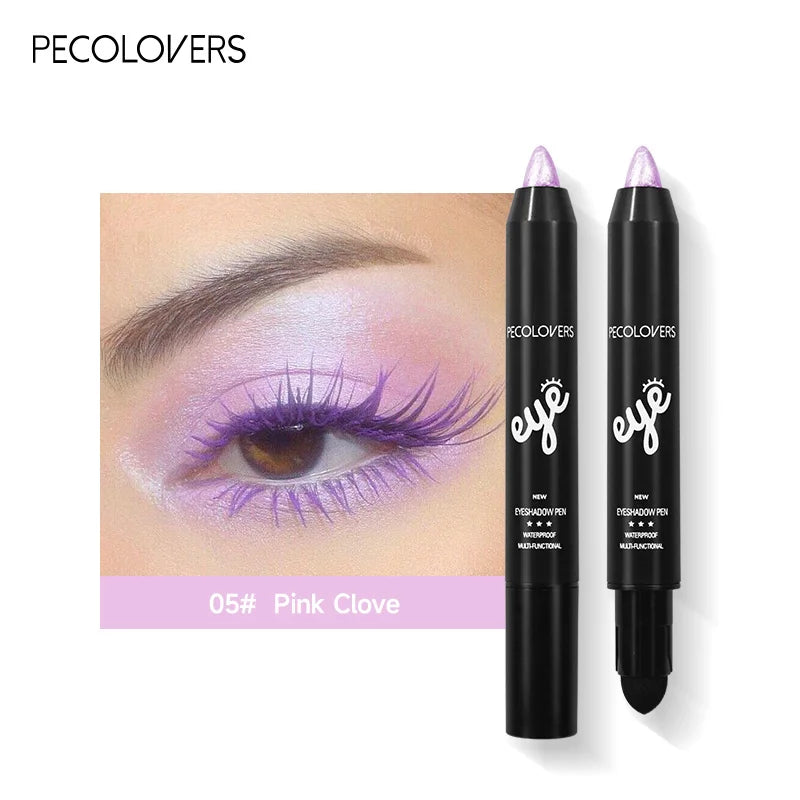 Bâton de crayon de fard à barrage imperméable, stylo d'eye-liner de fard à barrage scintillant nacré, outil de maquillage des yeux longue durée, 6 couleurs