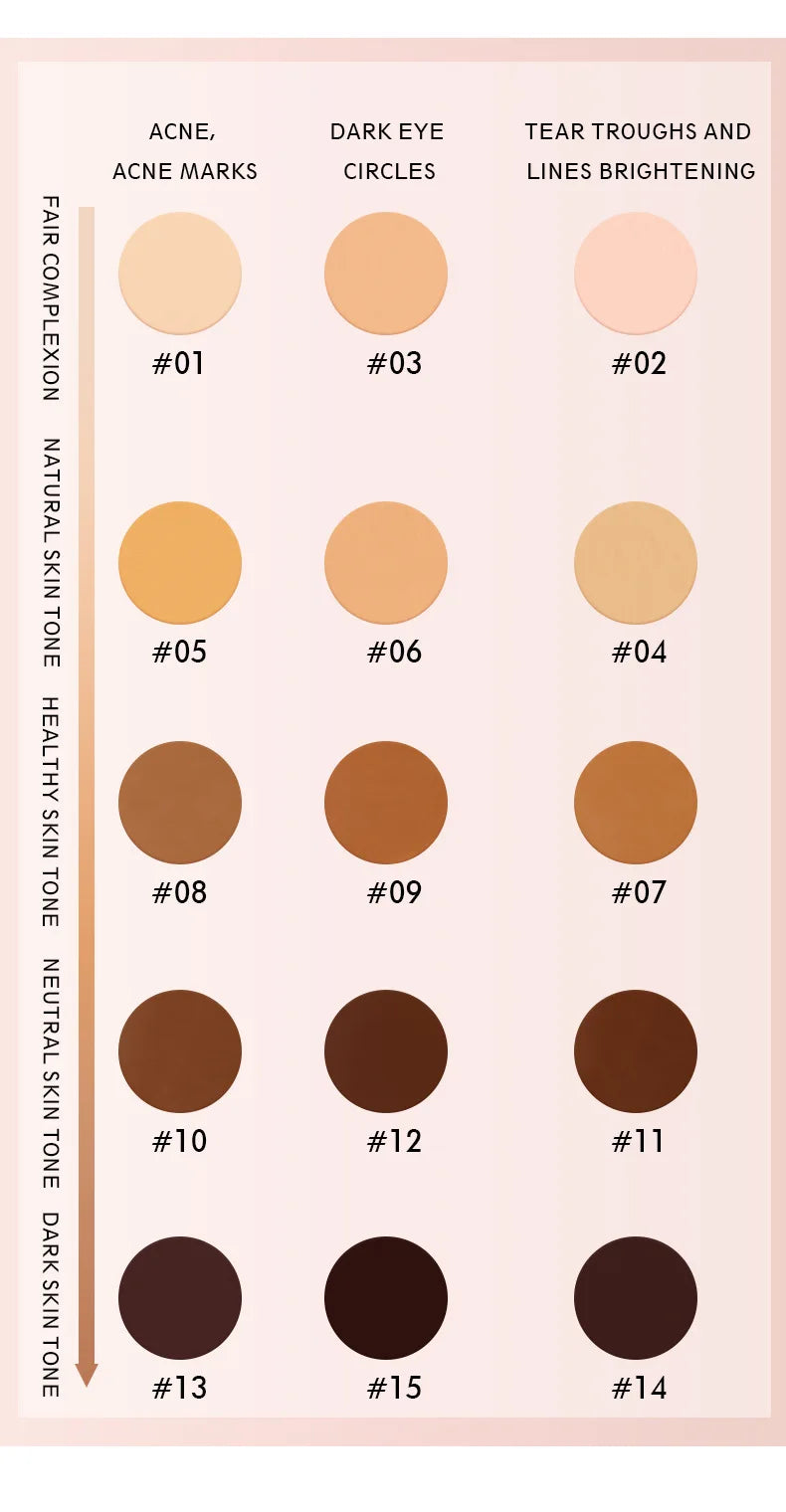 Crème anti-cernes pour Contour du visage, 15 couleurs, couverture complète des imperfections, fond de teint contre l'acné, Base anti-cernes imperméable, Palette de maquillage cosmétique