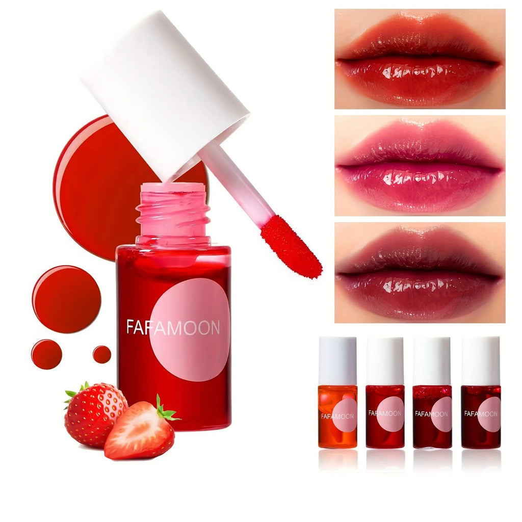 Rouge à lèvres liquide Fruity Jules Tint, teinte brillante à l'eau, hydratant, imperméable, antiadhésif, pigment élevé, couleurs longue durée, 4 couleurs