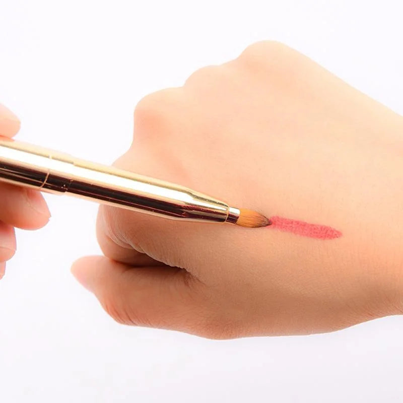 Brosse de maquillage rétractable pour lèvres, Portable, Double tête, pour rouge à lèvres, Double usage, pour fard à paupières, outils de beauté, 1 pièce