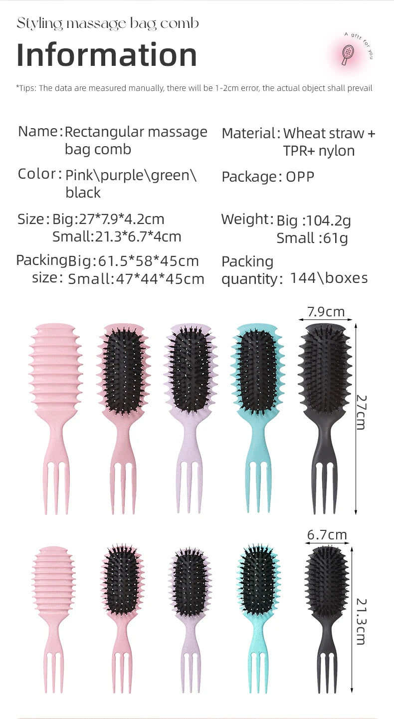 Brosse coiffante pour cheveux bouclés Candy Bursh: boucles définies sur cheveux mouillés, poils en Nylon, peigne démêlant et volumateur pour tous les types de cheveux, 1 pièce