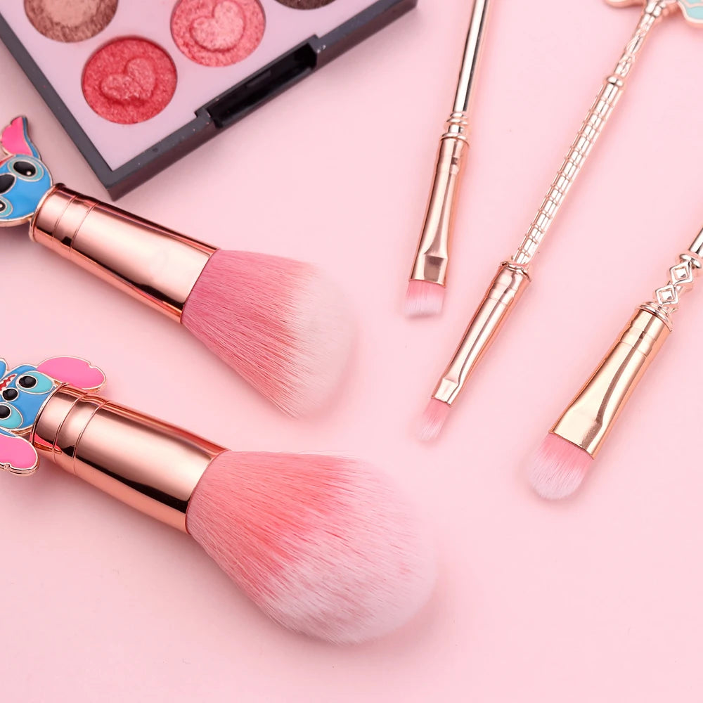 Bandai Lilo & Stitch pinceaux de maquillage ensemble fond de teint ombre à paupières poudre brosse pour femmes dessin animé point cosmétique beauté outils Kits