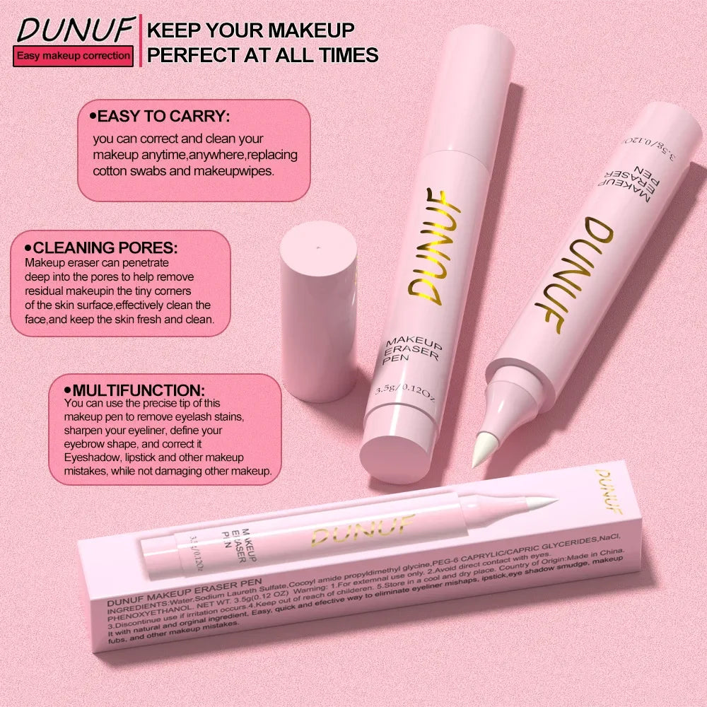 Stylo gomme de maquillage pour lèvres, yeux, outil de nettoyage des pores du visage, crayon dissolvant doux, formule sans traction, soins de la peau indispensables