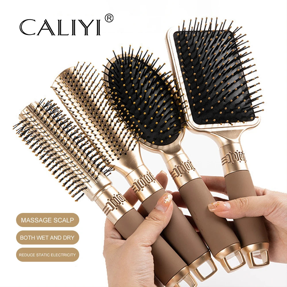 CALIYI cheveux Massage coussin d'air peigne brosse cuir chevelu brosse à cheveux démêlant antistatique Salon SPA coiffure outil de coiffure ovale rond