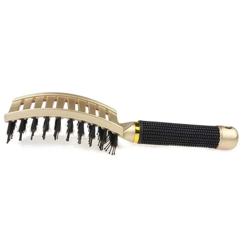 Brosse à cheveux peigne de Massage du cuir chevelu brosse à cheveux poils de sanglier en Nylon femmes humide bouclés démêlant brosse à cheveux Salon de coiffure outil de coiffure